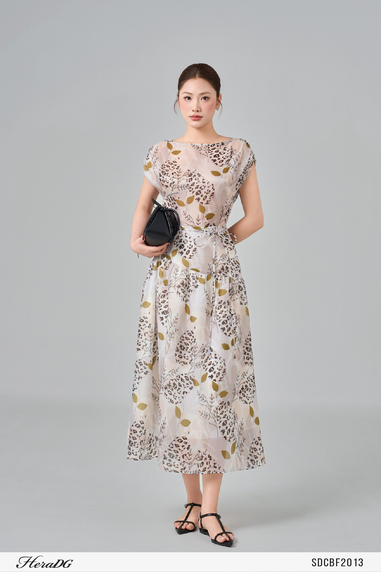 Ảnh của Đầm tơ in họa tiết 